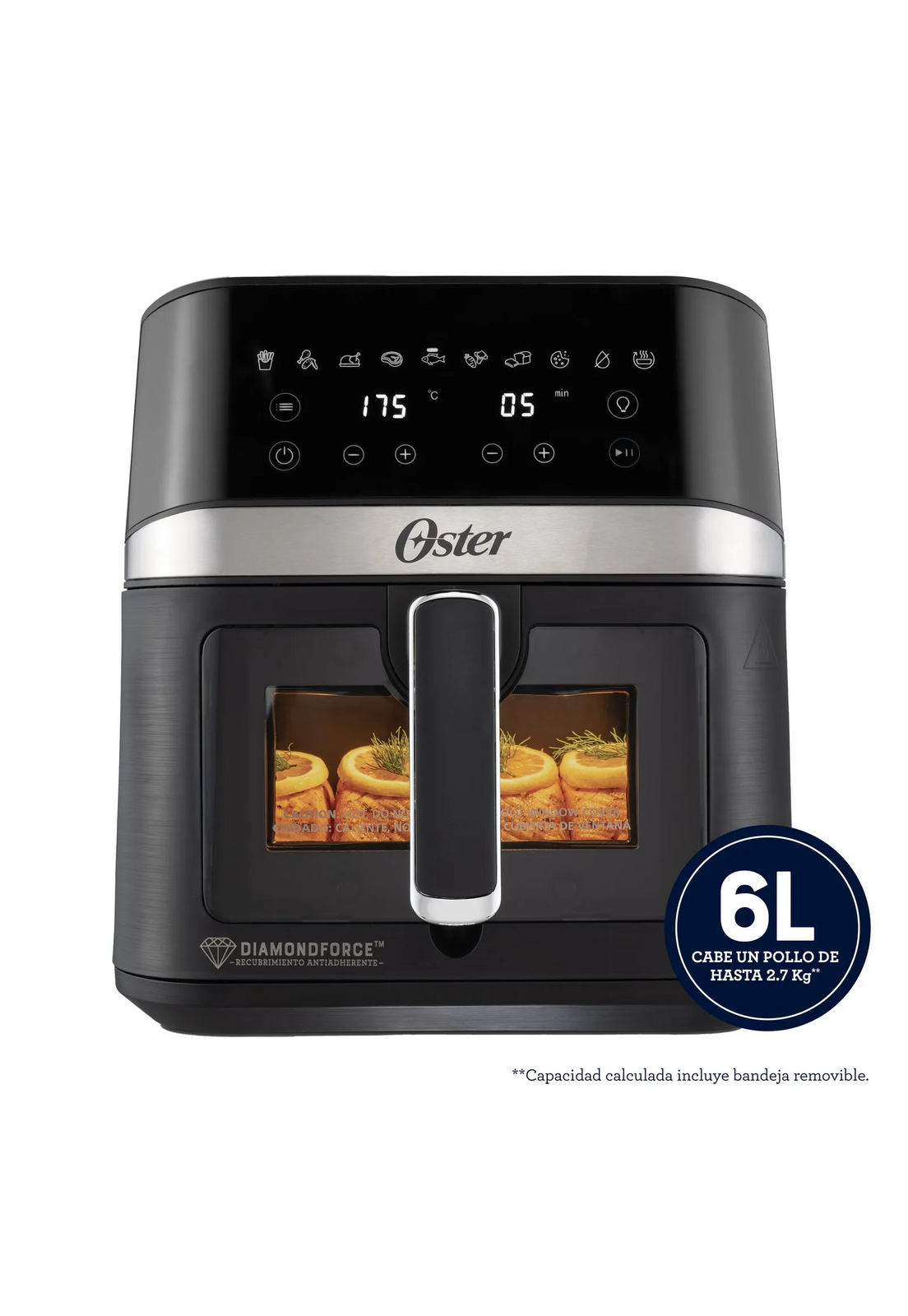 Freidora Air Fryer Oster 6L Digital con Visor Mod 2204818-8