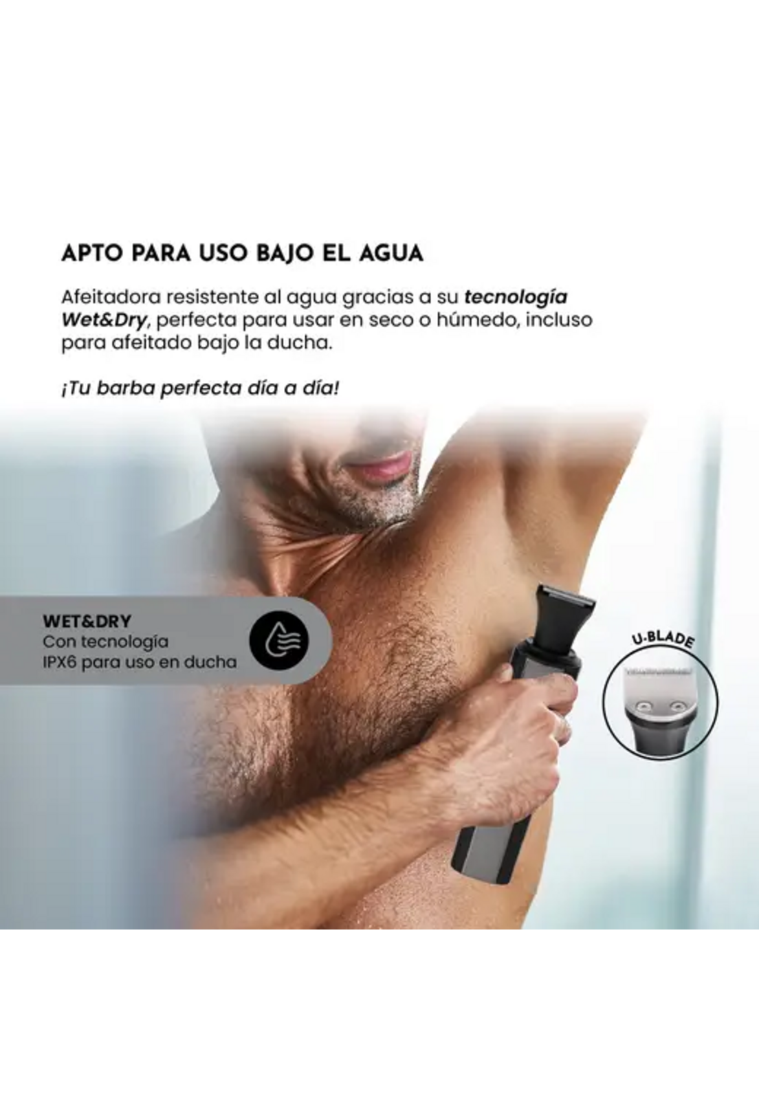 Afeitadora Siegen SG-7215 Recargable Para Ducha 2 Cabezales-2