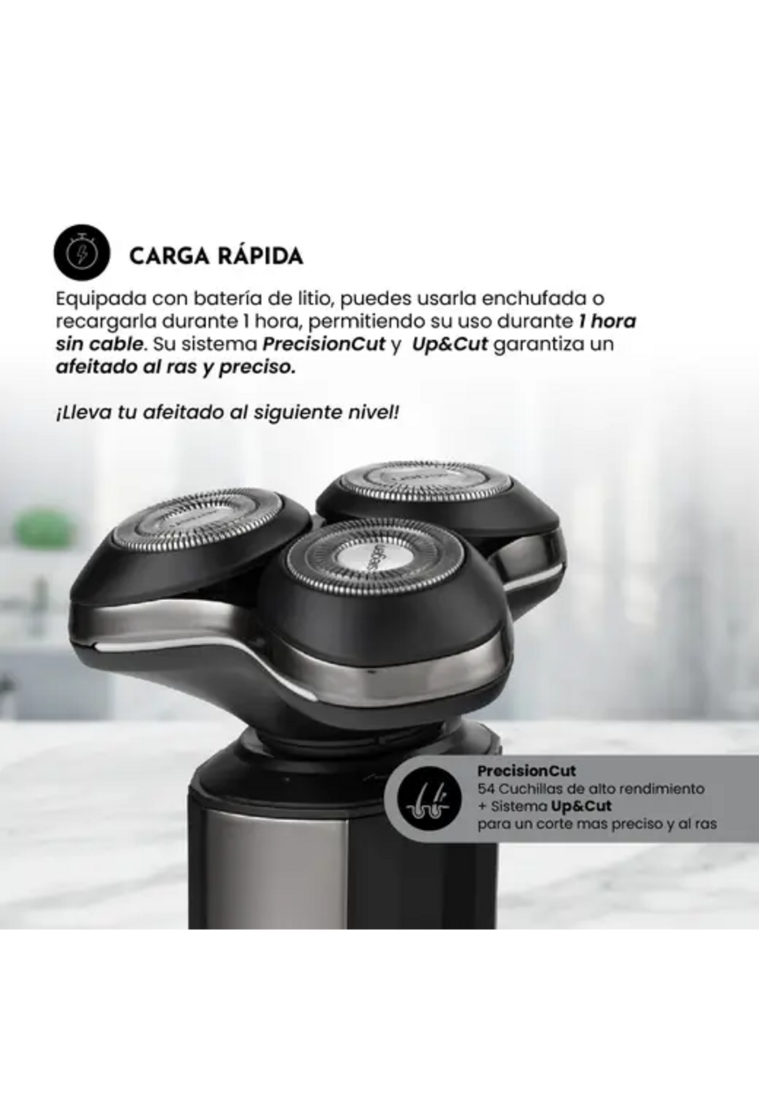 Afeitadora Siegen SG-7215 Recargable Para Ducha 2 Cabezales-4