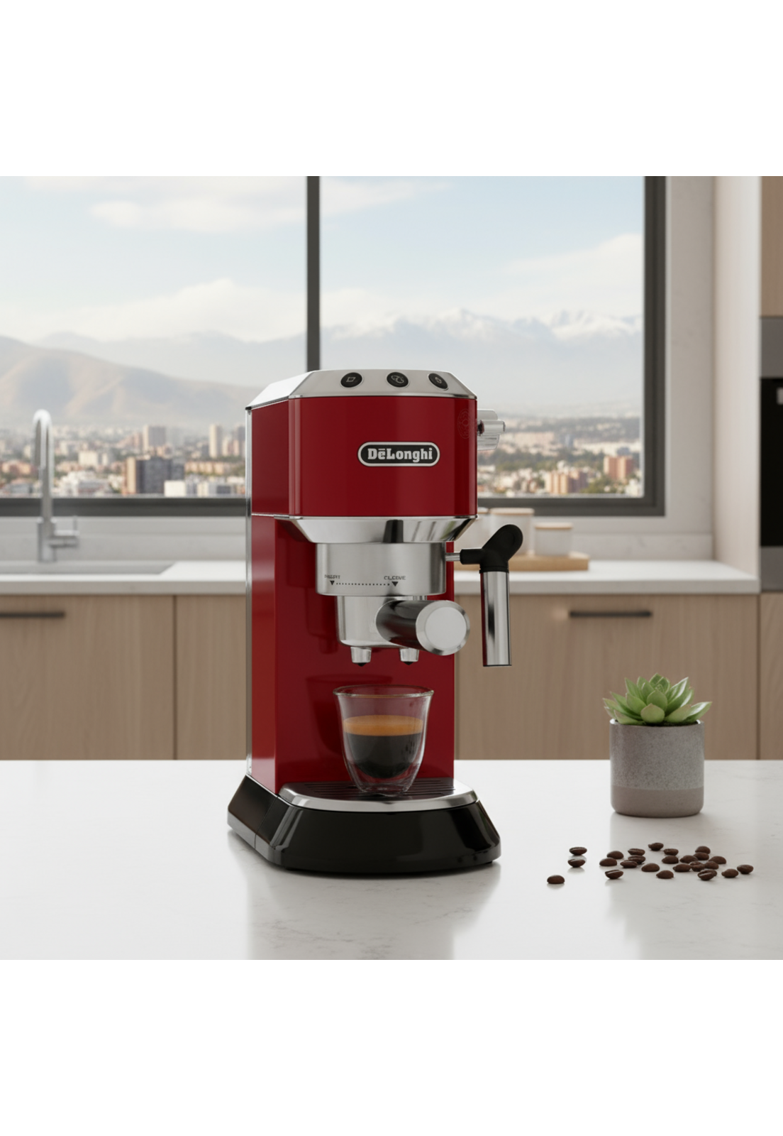 Cafetera DeLonghi Espresso Dedica Style Roja-4
