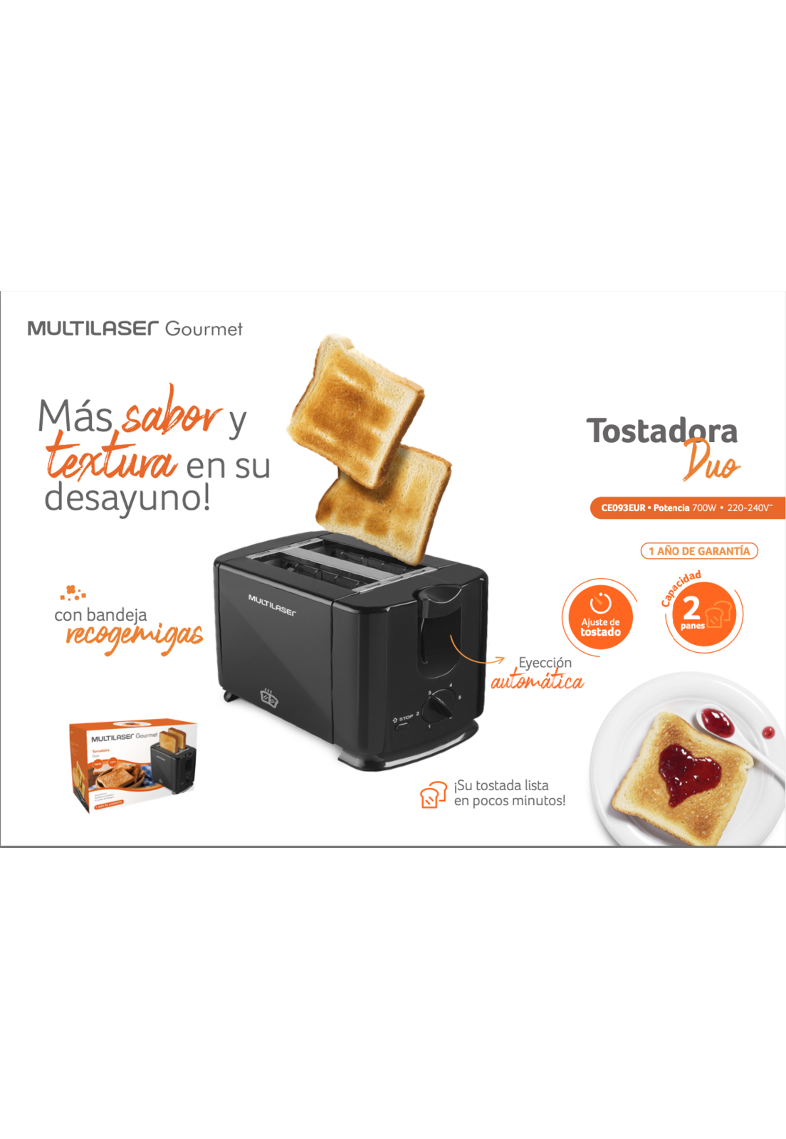 Tostador Electrico Doble Multi 700W CE093-2