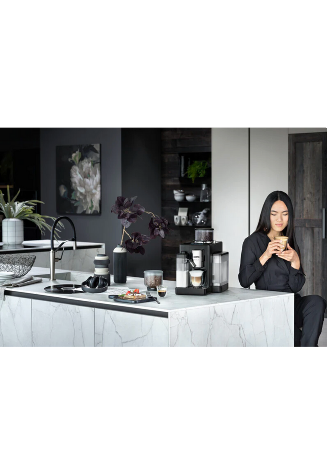 Cafetera Superautomatica DeLonghi Rivelia Latte Negra-9