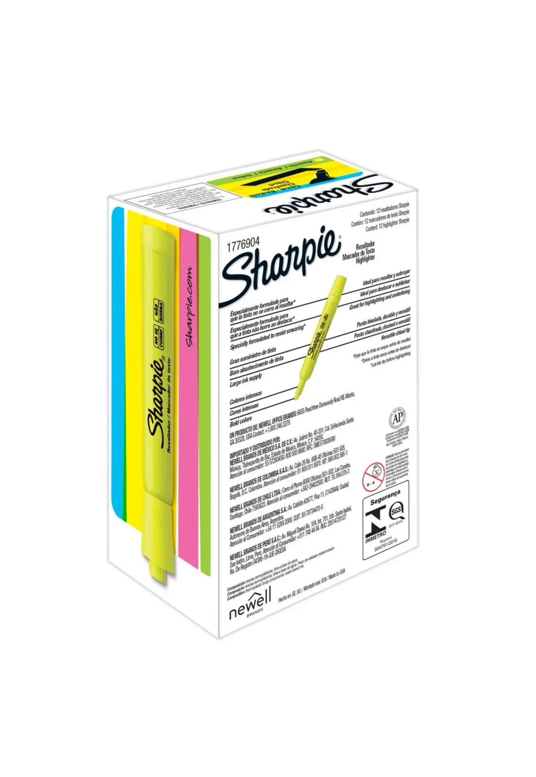 Destacador Sharpie Tank Amarillo 25025B Fluor Biselado-3