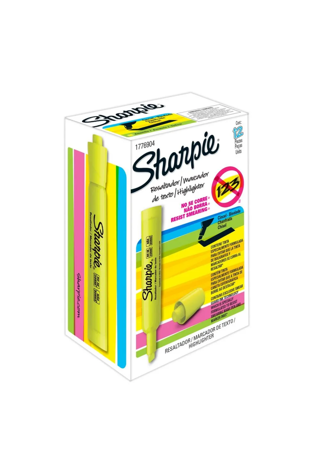 Destacador Sharpie Tank Amarillo 25025B Fluor Biselado-5