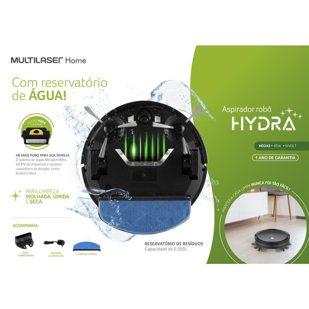 Aspiradora Robot Multilaser Hydra 3 en 1 HO314-6