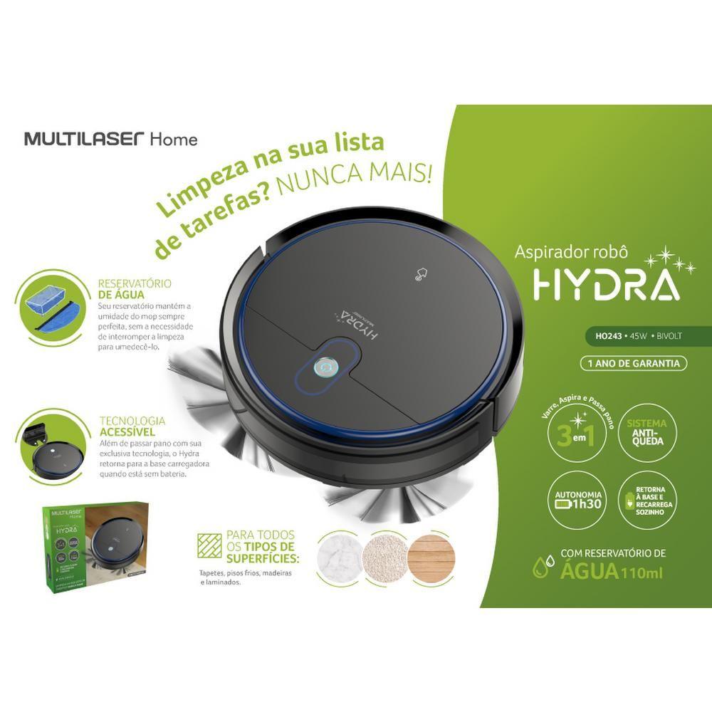 Aspiradora Robot Multilaser Hydra 3 en 1 HO314-7