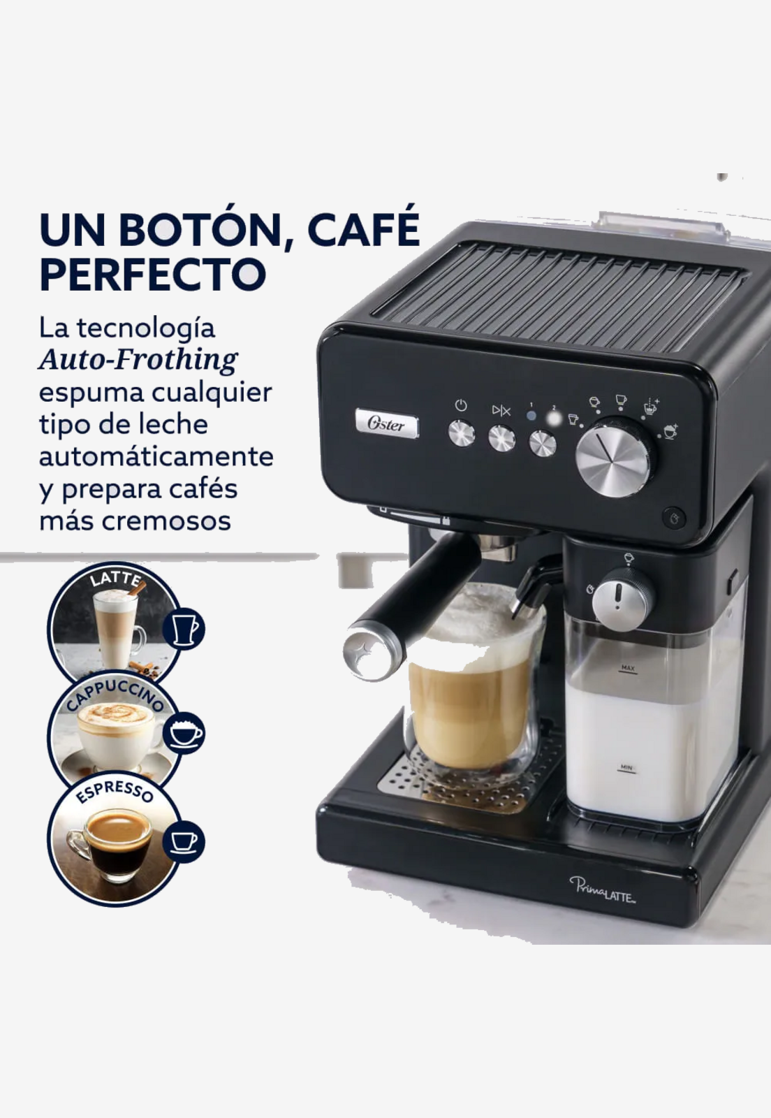 Cafetera Automatica Oster Primalatte Nuevo Modelo 2025 Negra-3