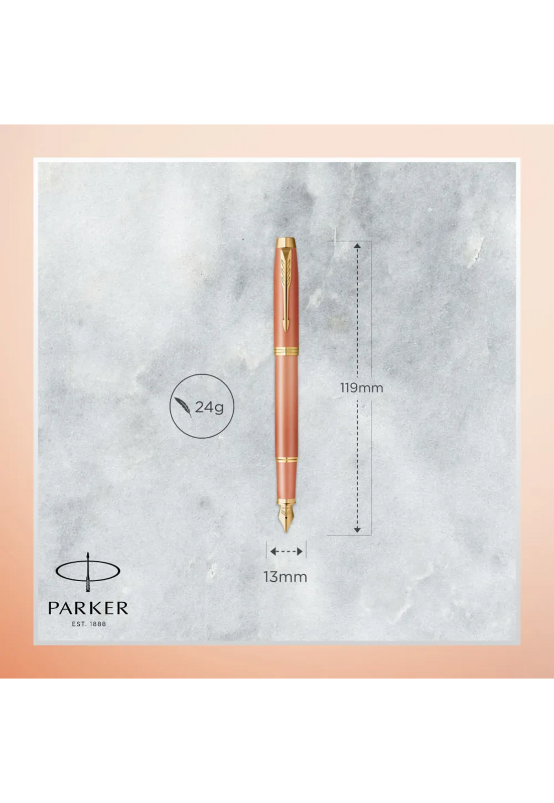 Pluma Parker IM Writing Rituals Naranja Med Tinta Azul-3