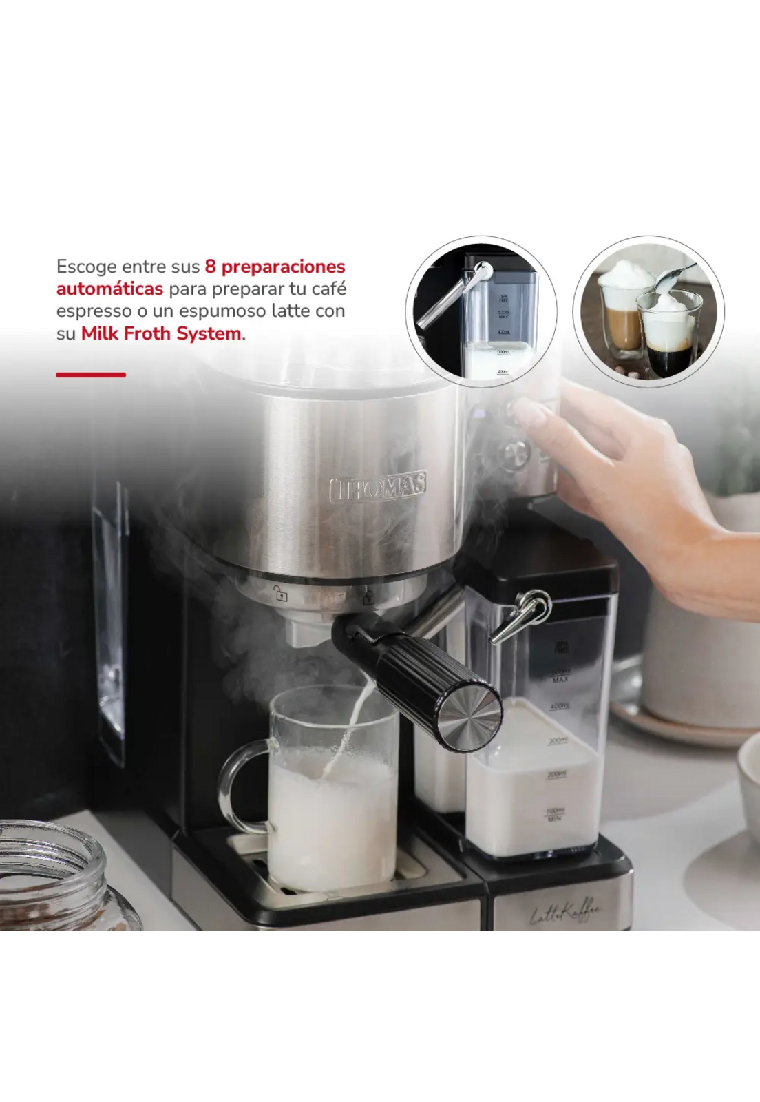 Cafetera Espresso Thomas TH-160 DeLi 15 Bar Espumador Latte-4
