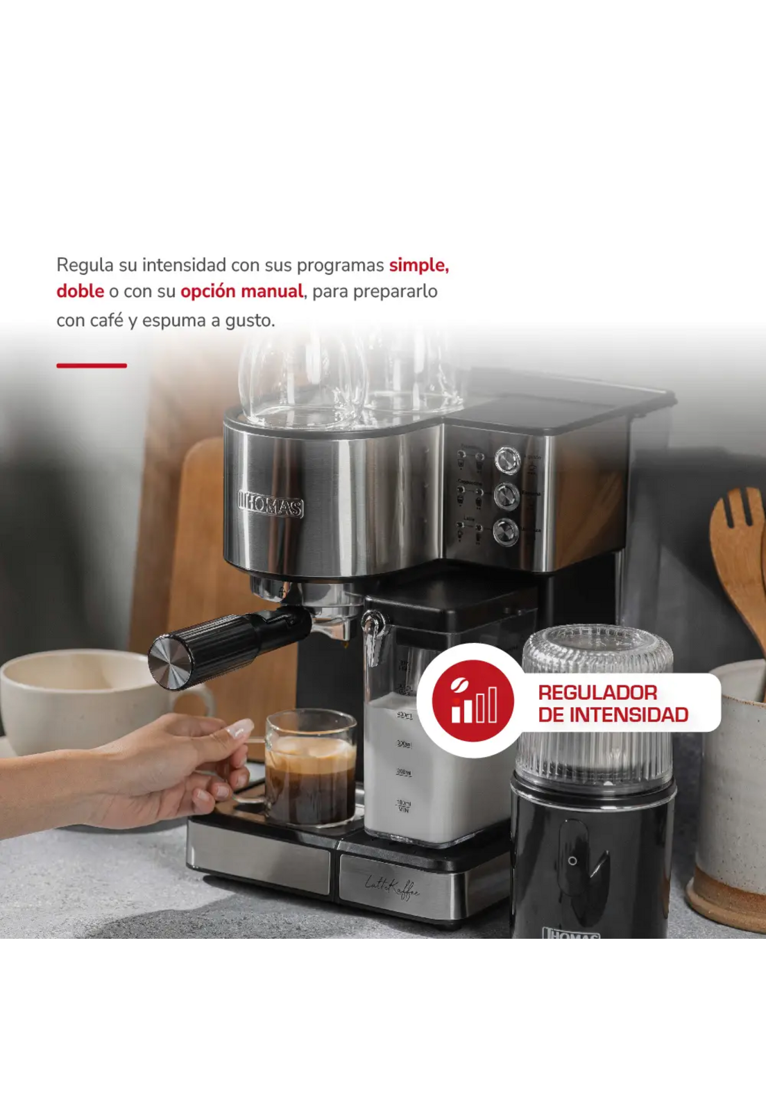 Cafetera Espresso Thomas TH-160 DeLi 15 Bar Espumador Latte-5