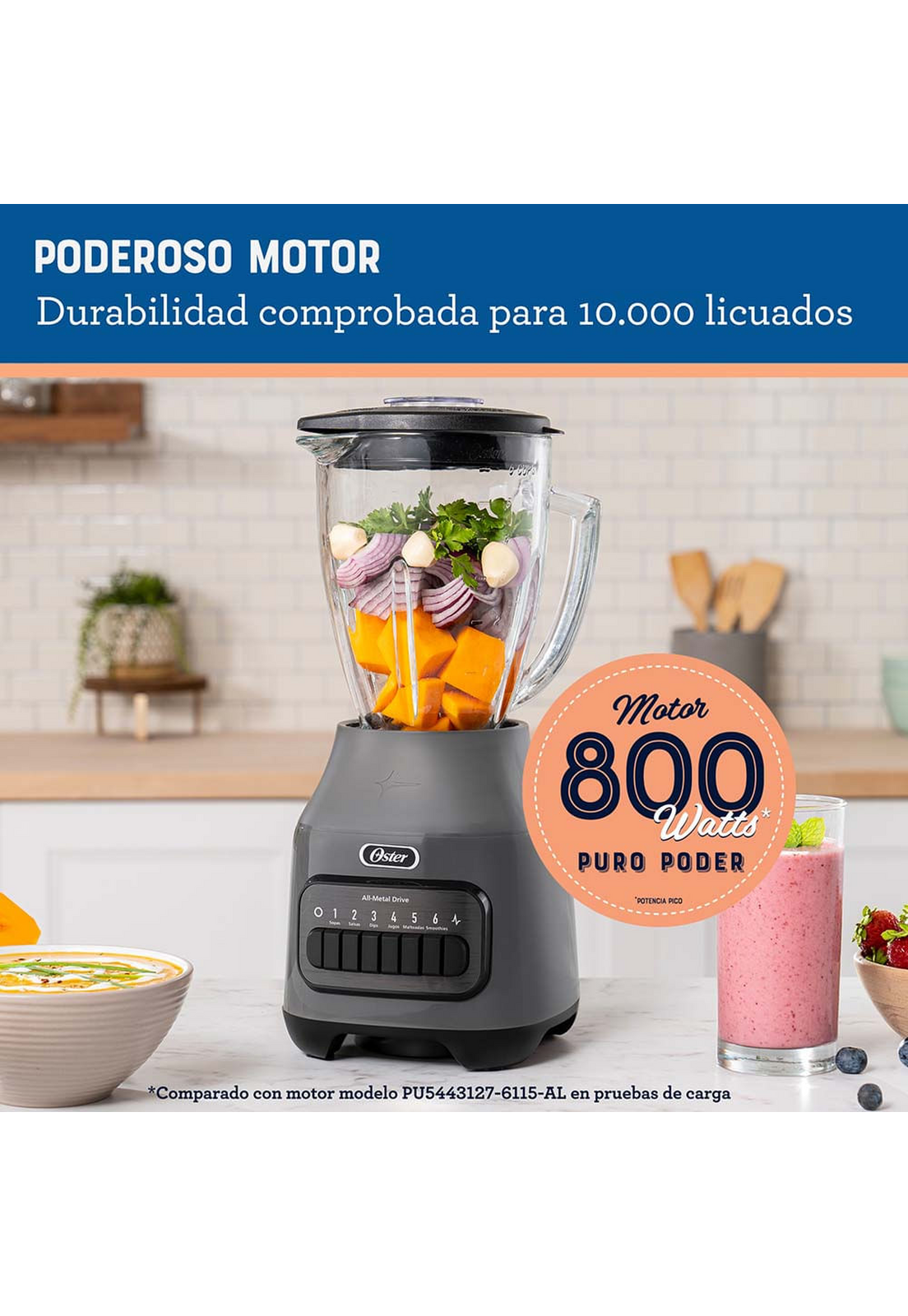 Licuadora Oster Vaso Vidrio  6 Vel  BLSTPEG-GPB-4