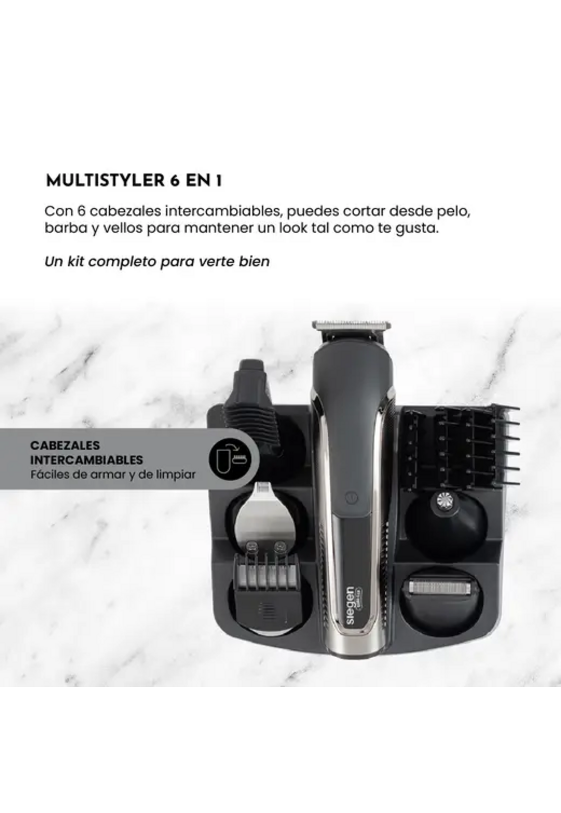 Cortadora De Pelo Siegen SG-8555 6 Cabezales Recargable-5