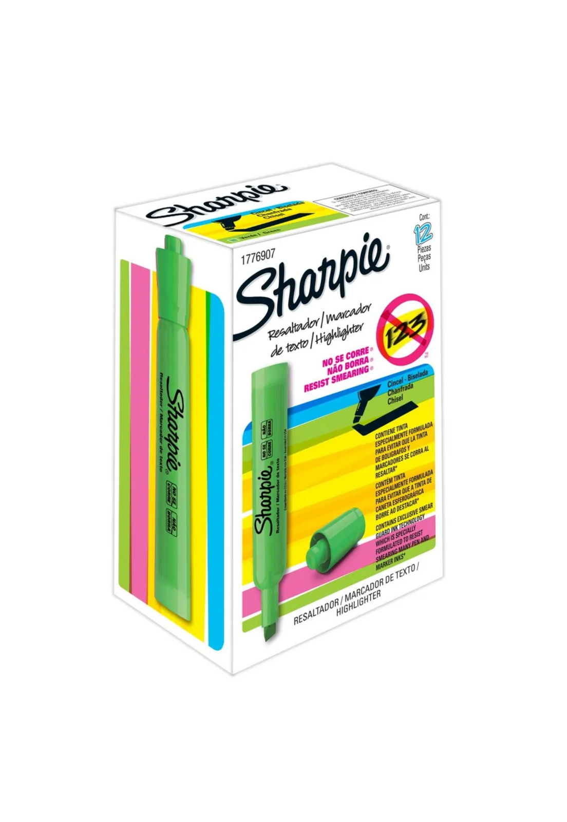 Destacador Sharpie Tank Verde 25026B Fluor Biselado-5