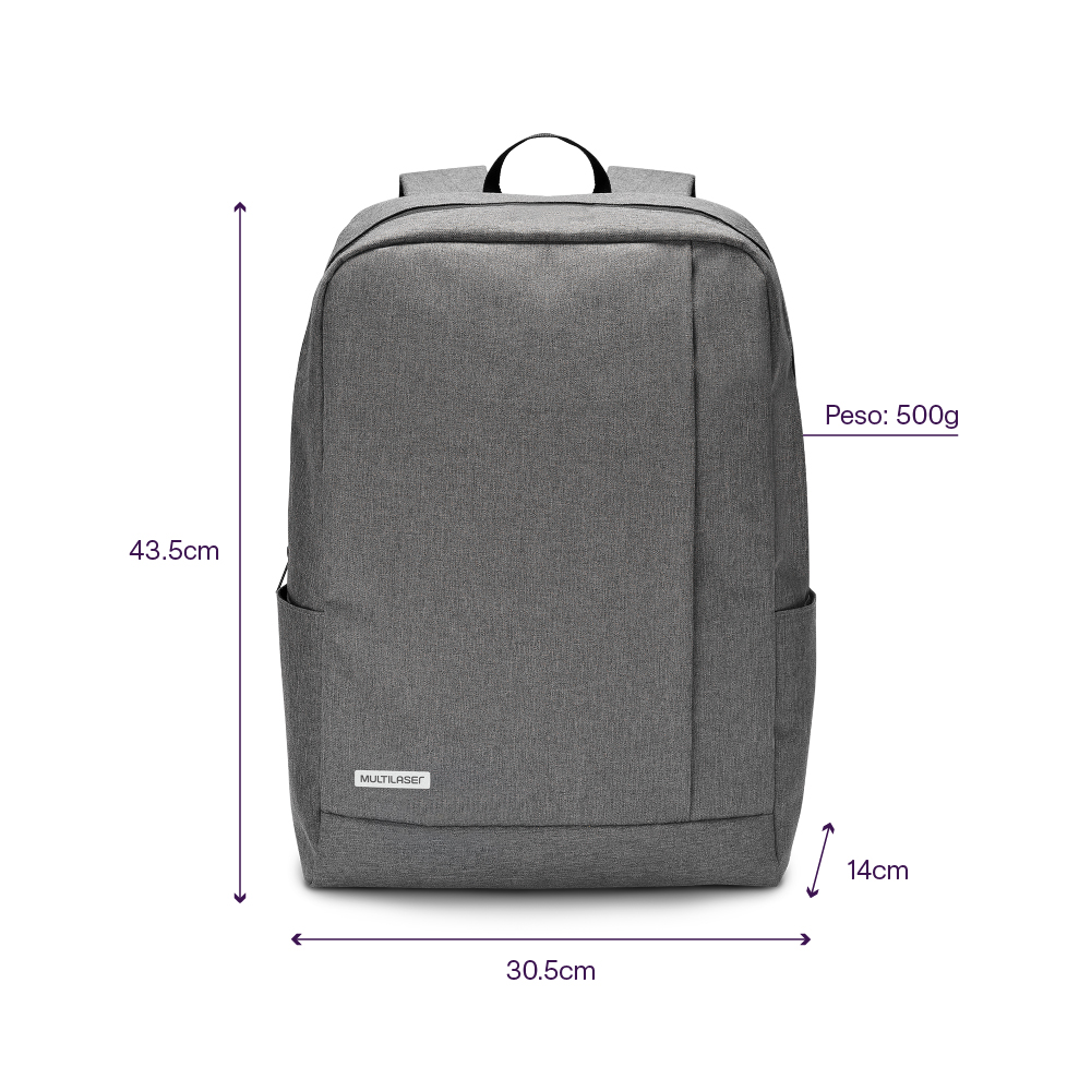 Mochila Notebook Multilaser Classic Gris BO438-4