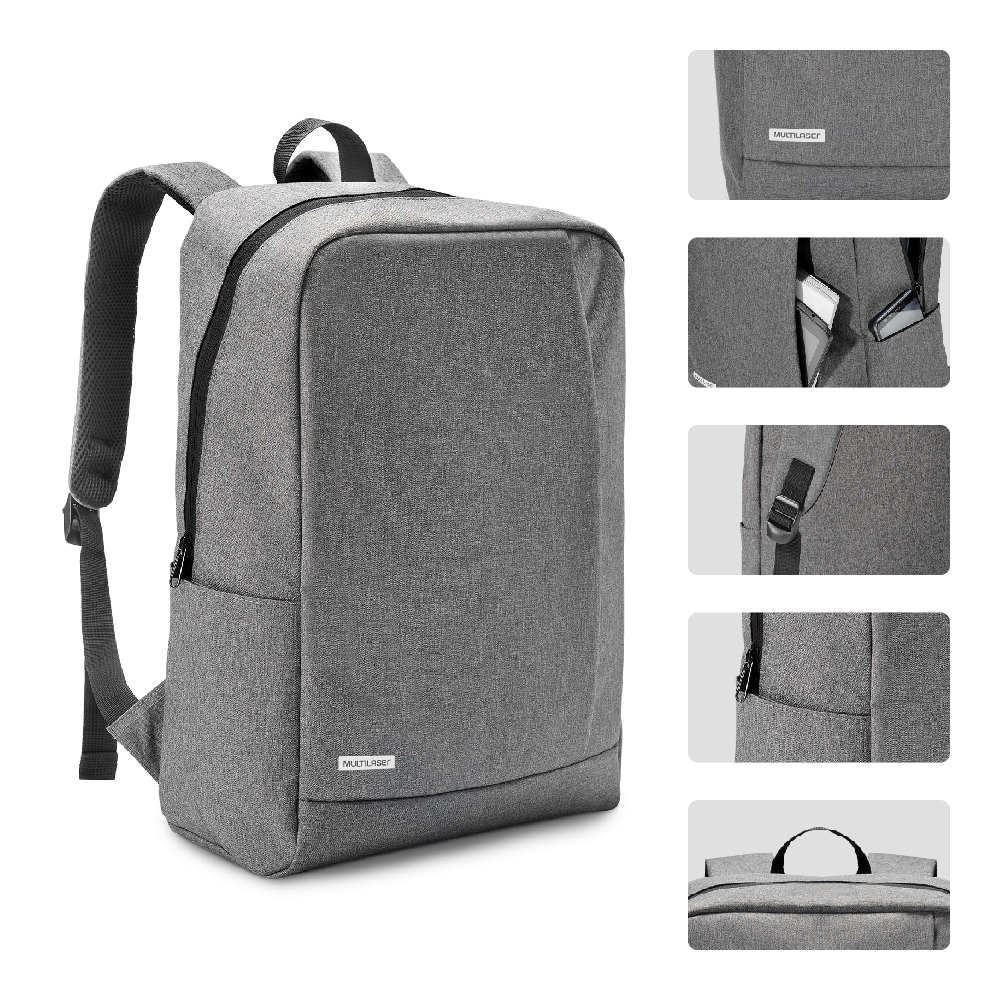 Mochila Notebook Multilaser Classic Gris BO438-6