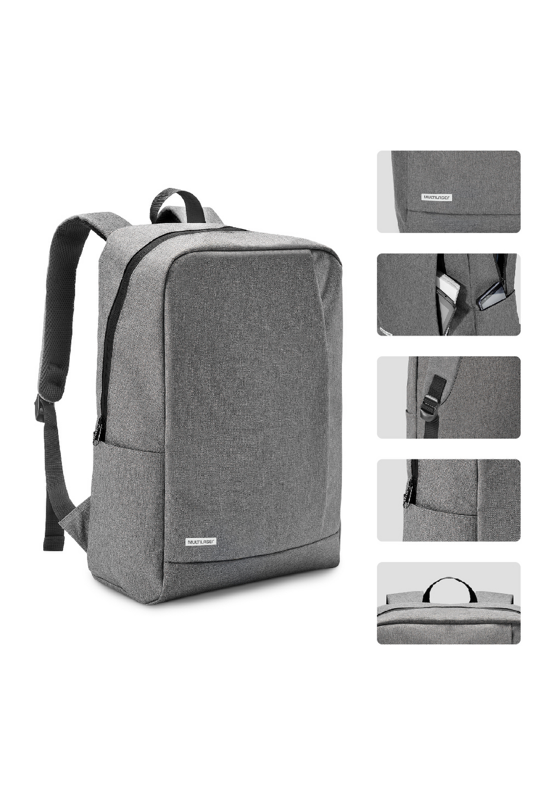 Mochila Notebook Multilaser Classic Gris BO438-5