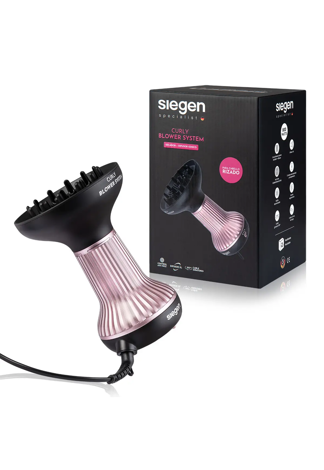 Secador Curly Blower Siegen SG-3180 Difusor XL Antifrizz-3