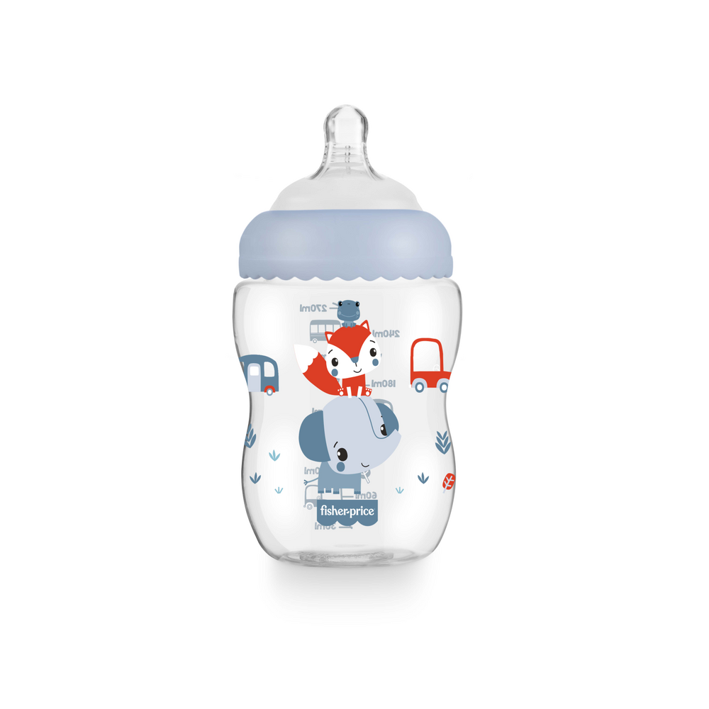 Mamadera  Fisher Price First Moments Boca Ancha 270 ml Azul-3
