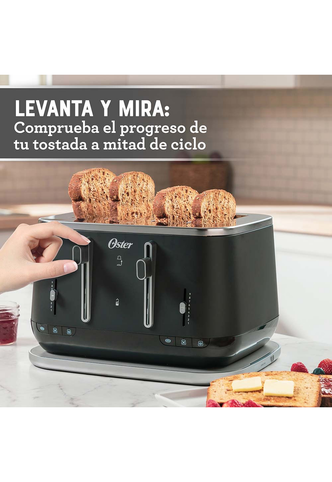 Tostador Oster Premium 4 Rebanadas Negro-5