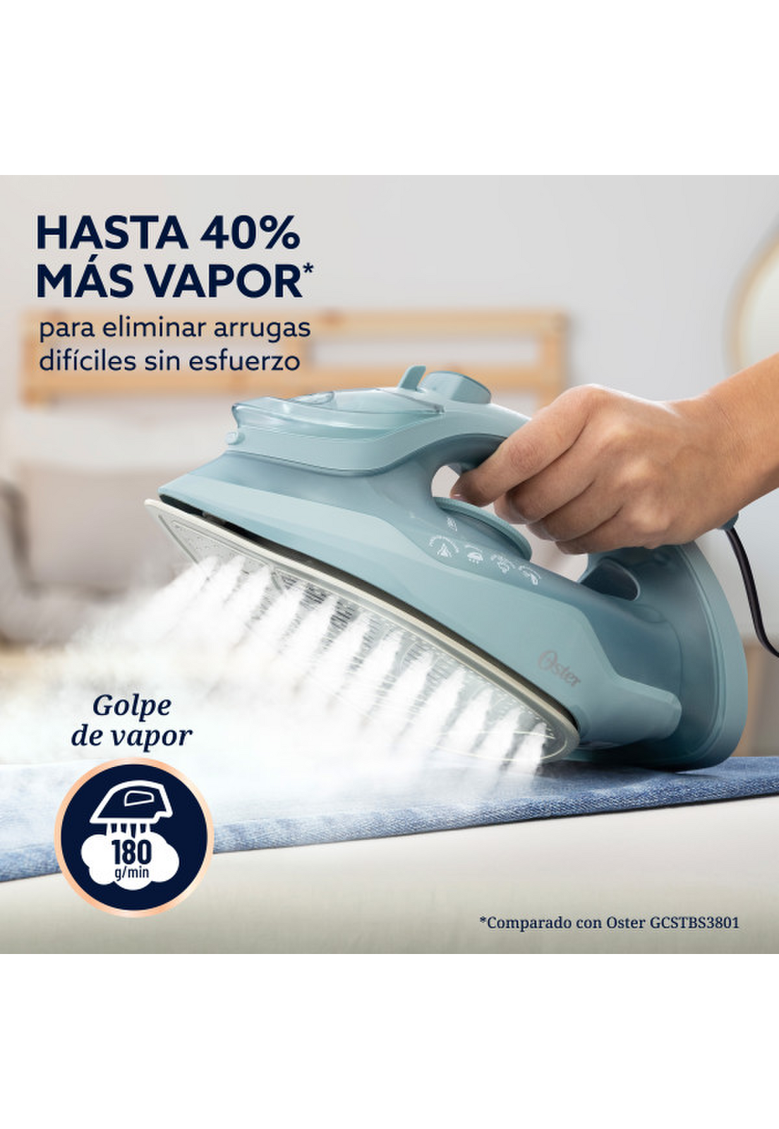 Plancha a Vapor Oster S7000 Cerámica Golpe 180g 1600W Verde-2