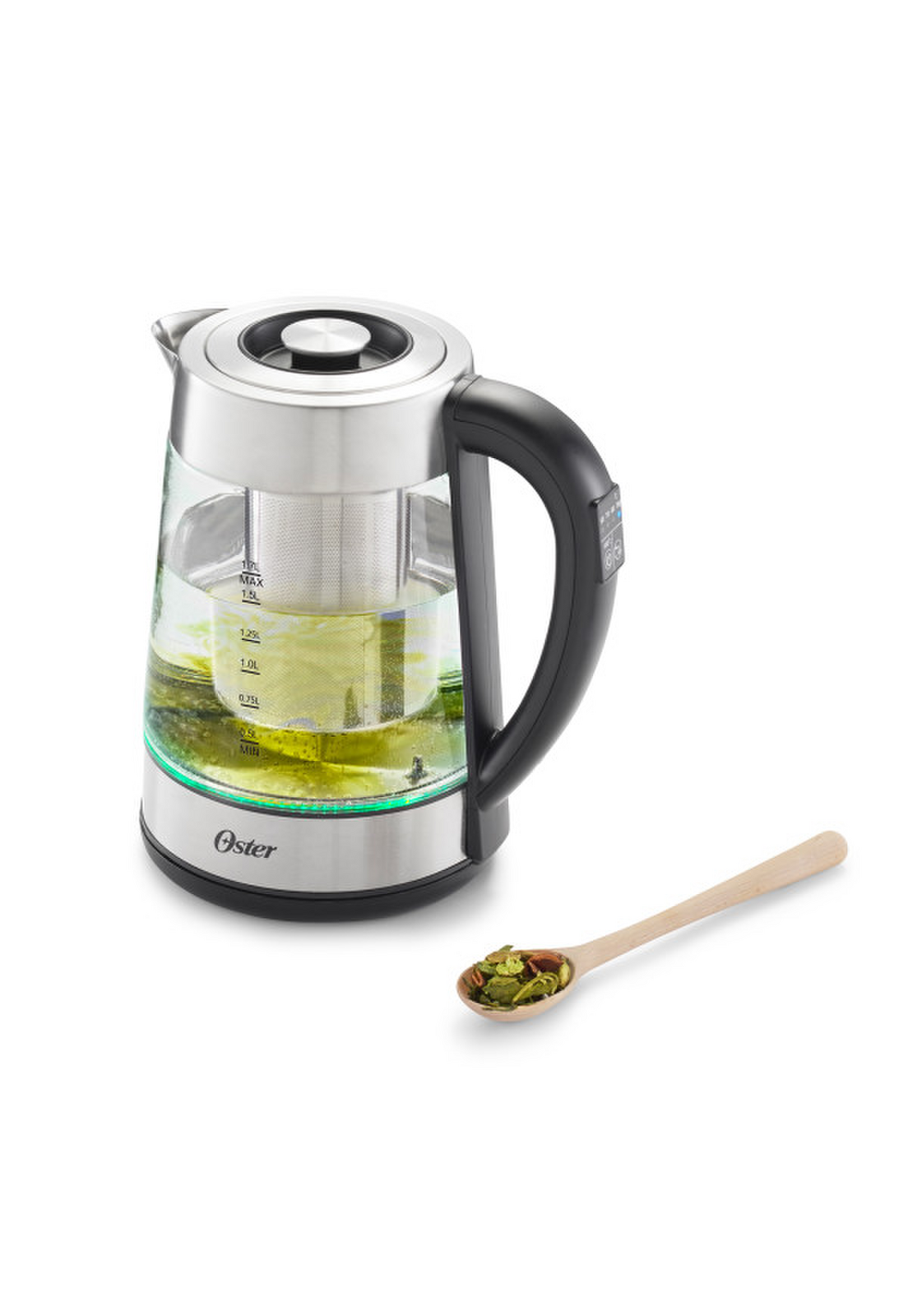Hervidor Oster Vidrio 1.7L Infusor Té Control Temperatura-5