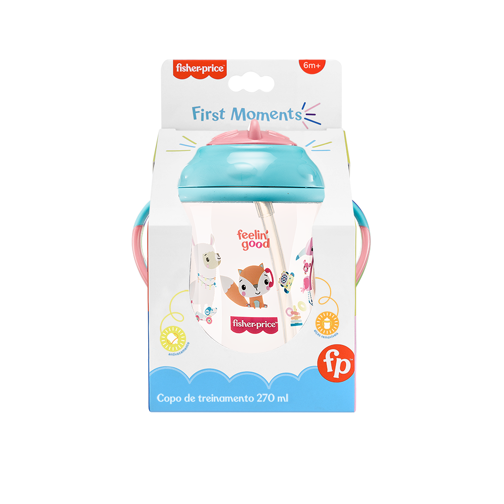 Vaso Bombilla First Moments 270 ml Fisher Price Rosa BB1017-2