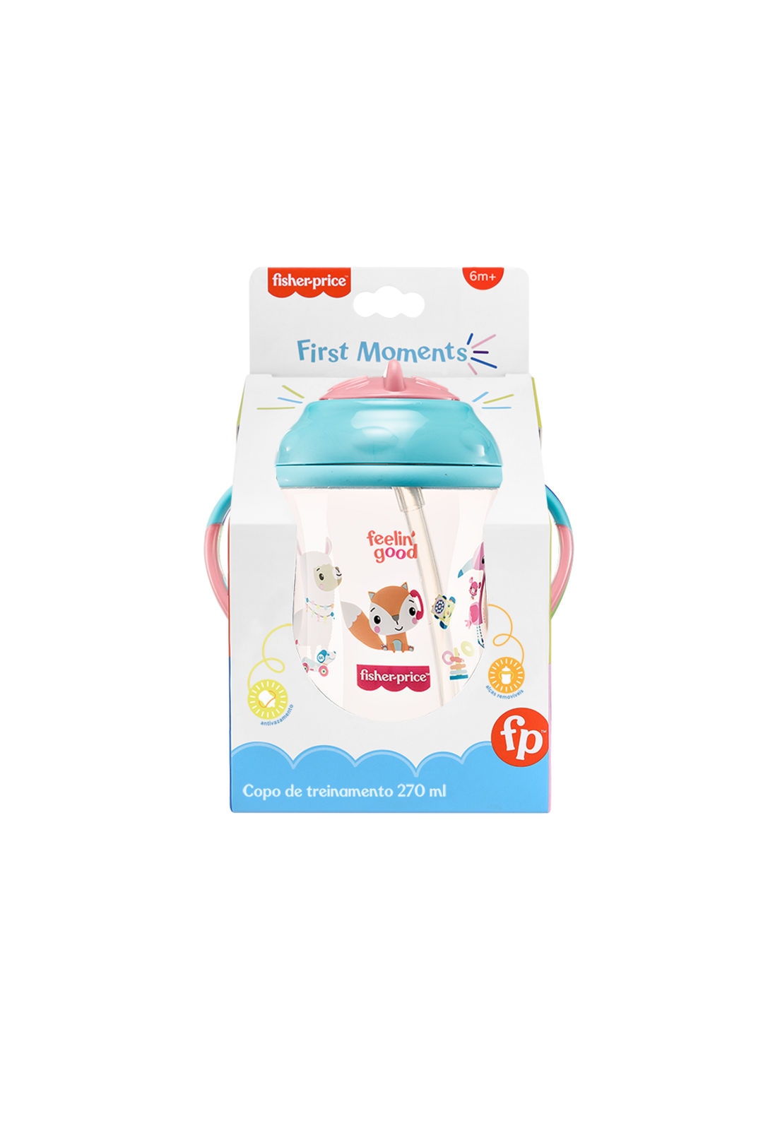 Vaso Bombilla First Moments 270 ml Fisher Price Rosa BB1017-2