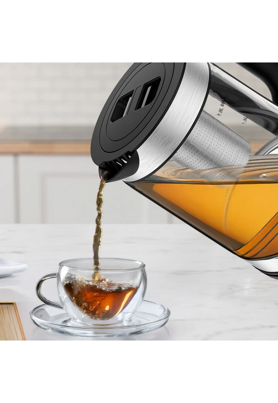 Hervidor Oster Vidrio 1.8L Con Infusor Te 2220521-4