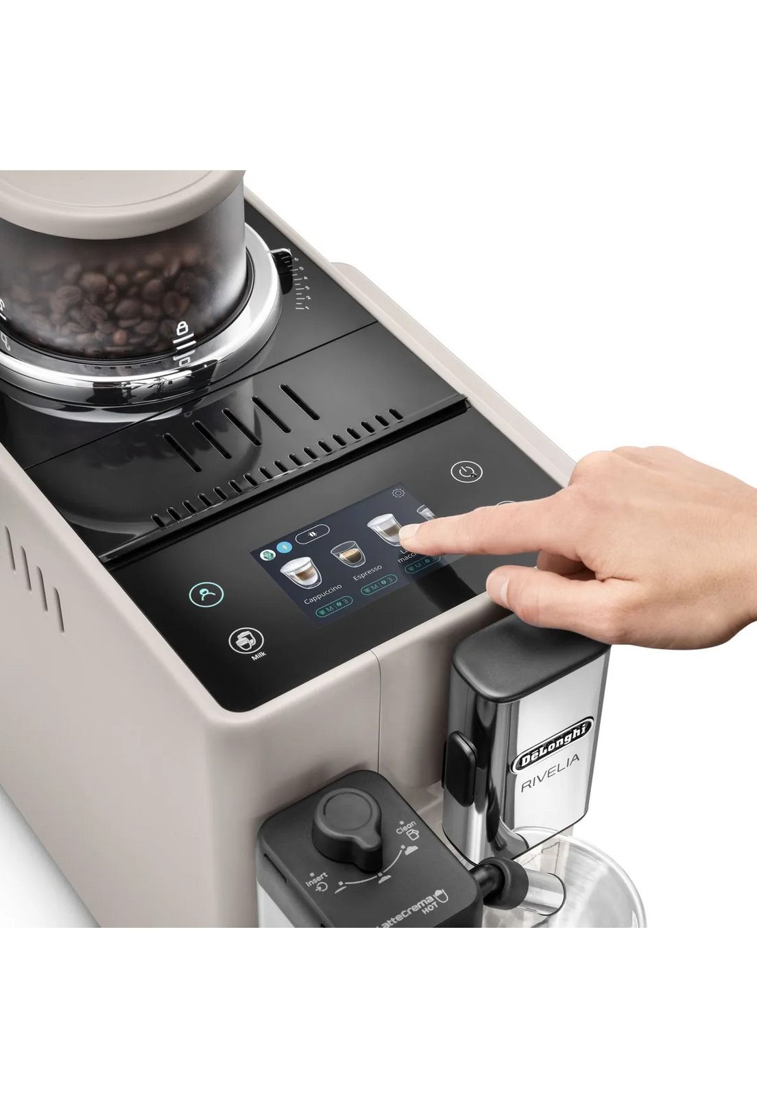 Cafetera DeLonghi Rivelia Superautomática Café 250g Beige-6