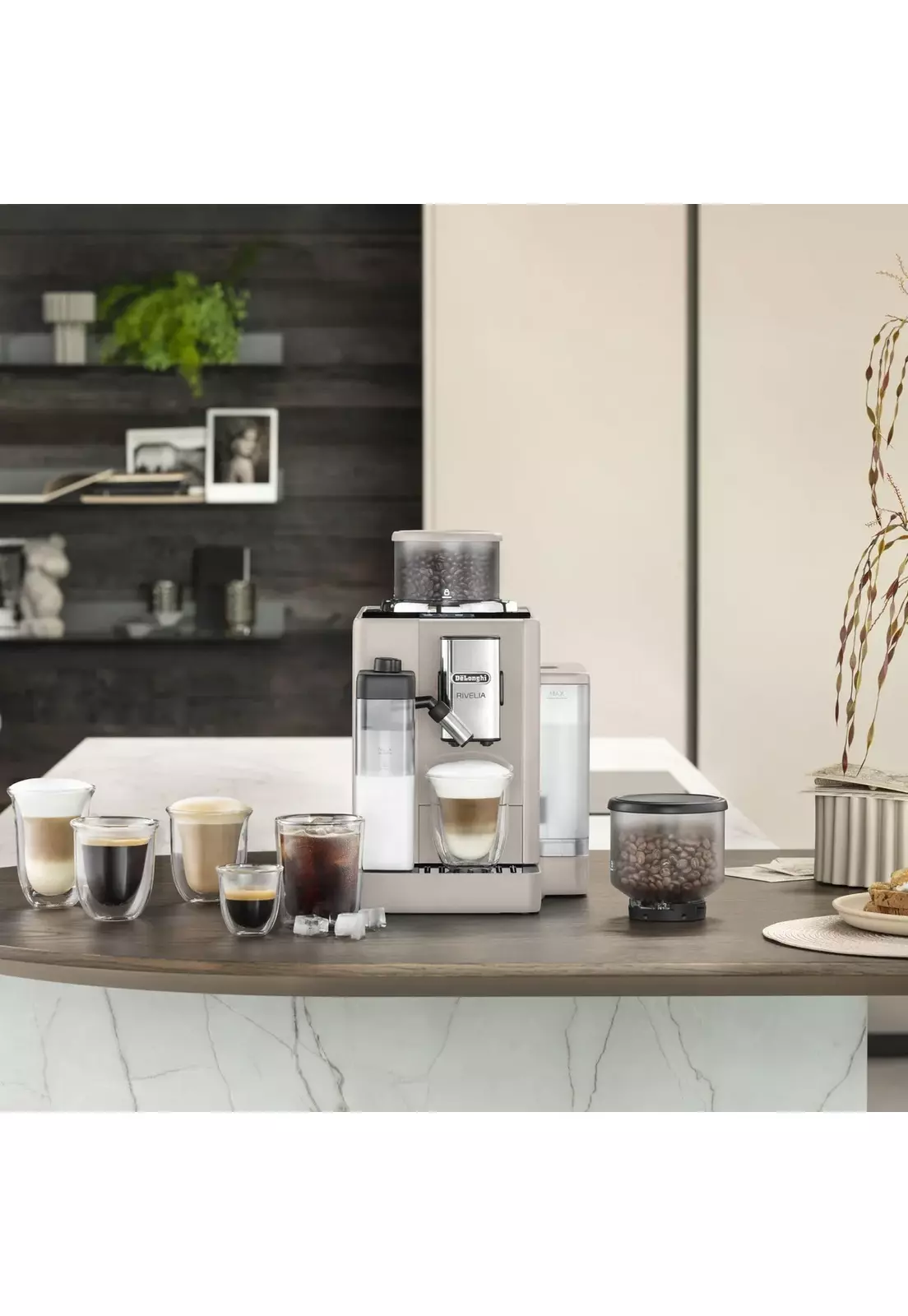 Cafetera DeLonghi Rivelia Superautomática Café 250g Beige-8