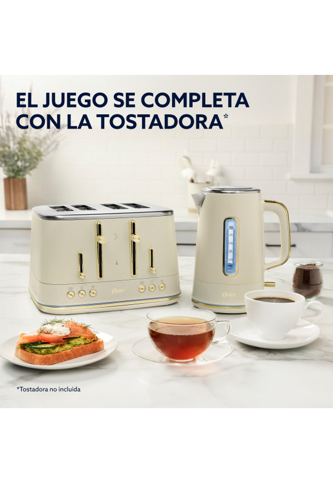 Hervidor Oster Premium Beige Colección 2026 1,7L Luz 2000W-6