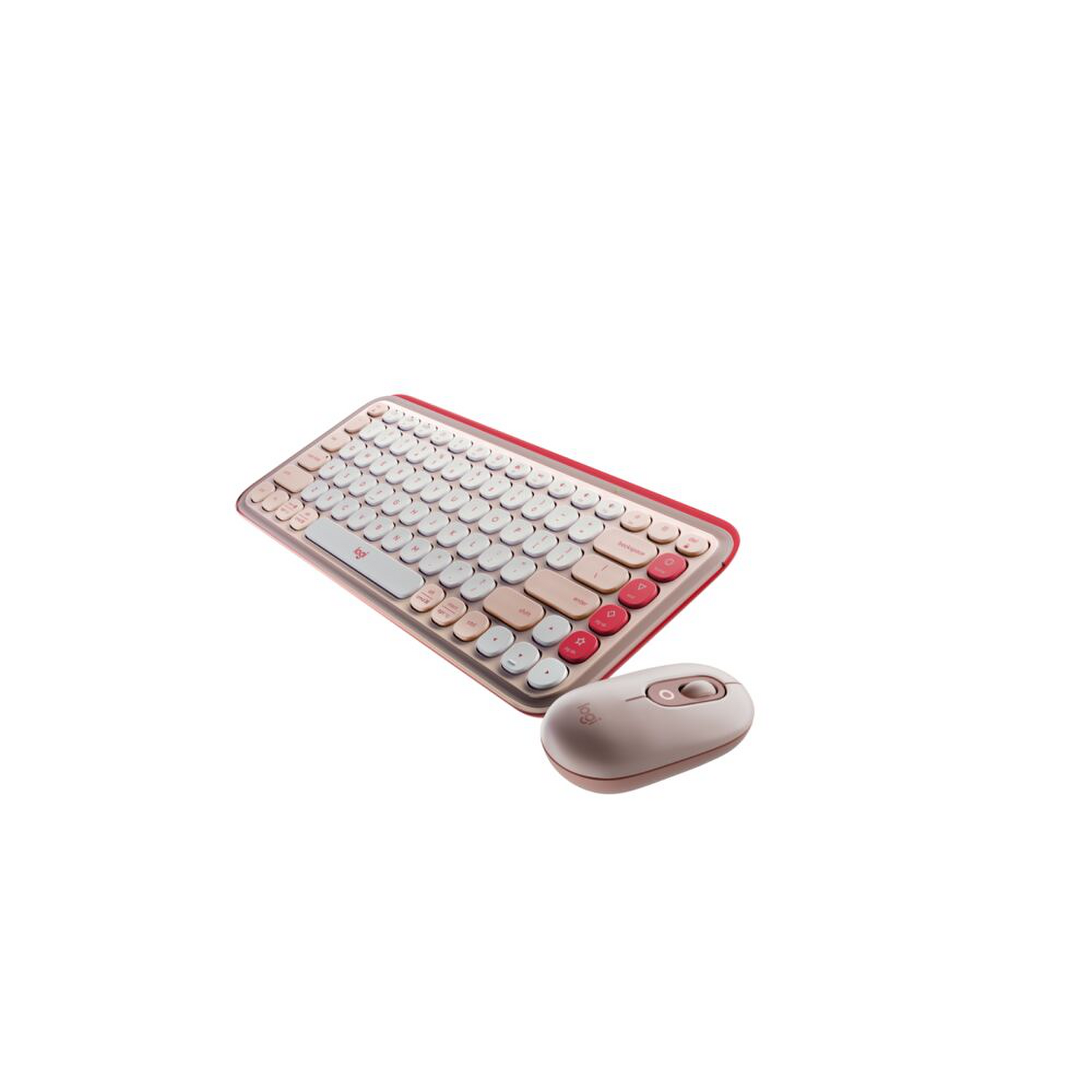 Combo Teclado + Mouse Inalam Pop Icon Logitech Rosa Esp-2