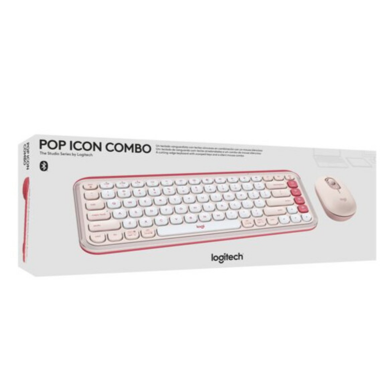 Combo Teclado + Mouse Inalam Pop Icon Logitech Rosa Esp-4