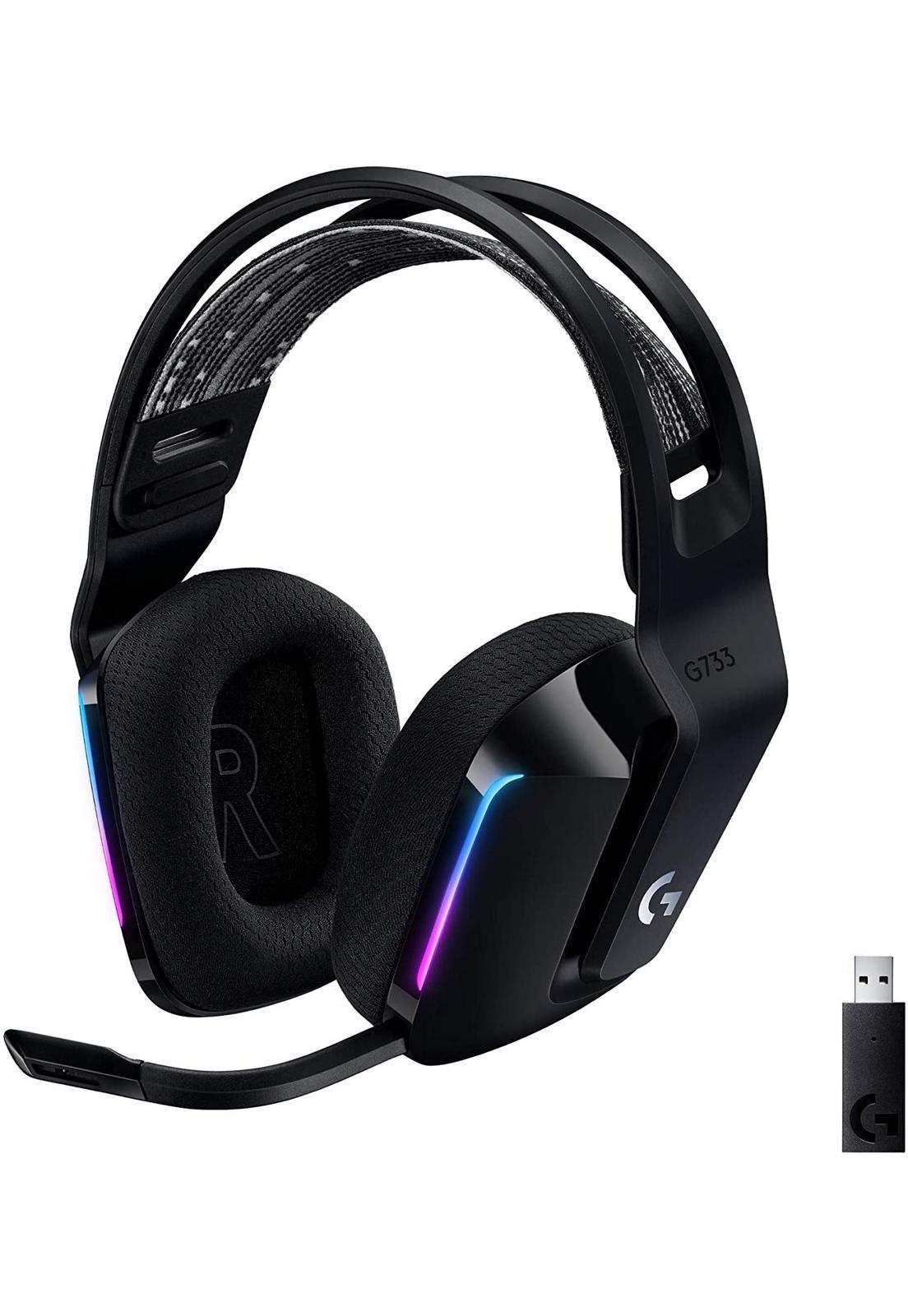 Audífonos Gamer inalámbricos Logitech G733 Negro con luz RGB-0