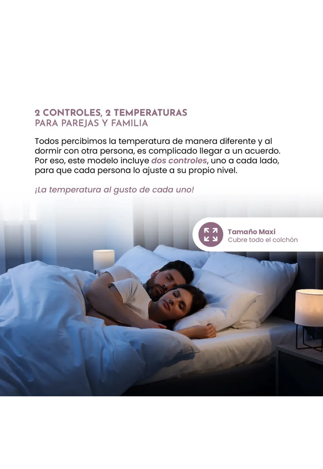 Calienta Cama Siegen 2 Plazas XL Soft 9 Temp 60 W SG-5501-6