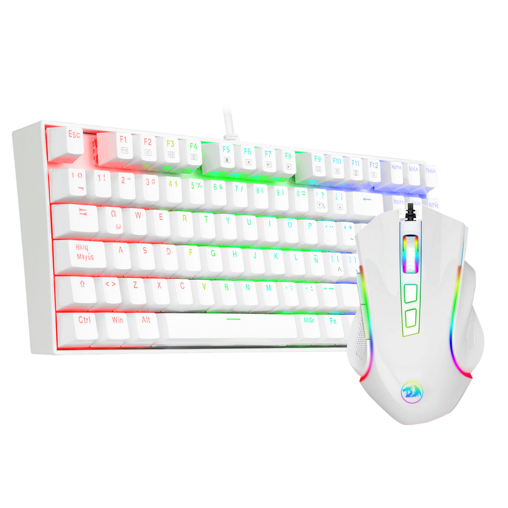 Kit Gamer Redragon Teclado Kumara y Mouse Griffin BLANCO-0