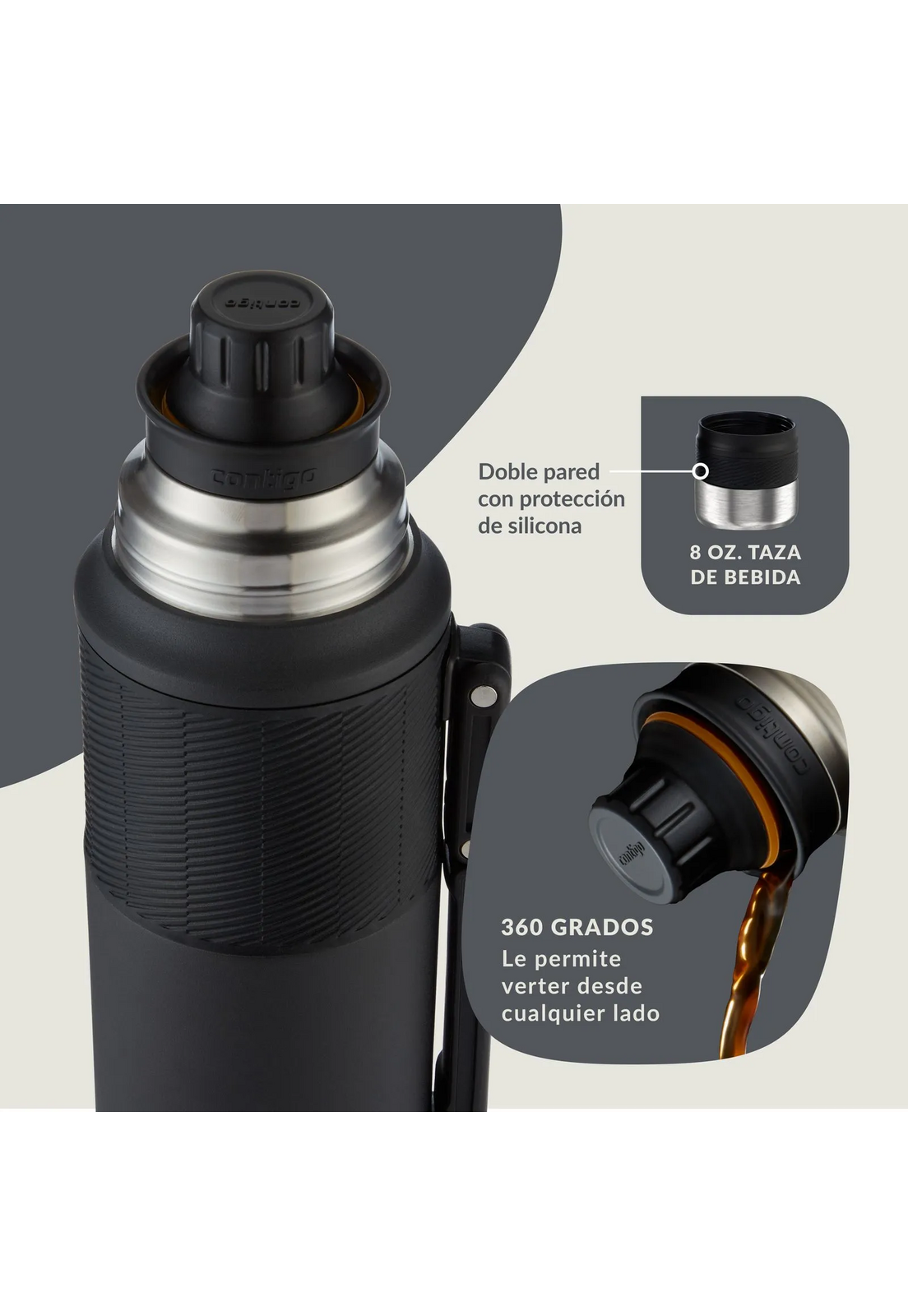 Termo Contigo Thermalock 35H Calor 60H Frio Gris-4