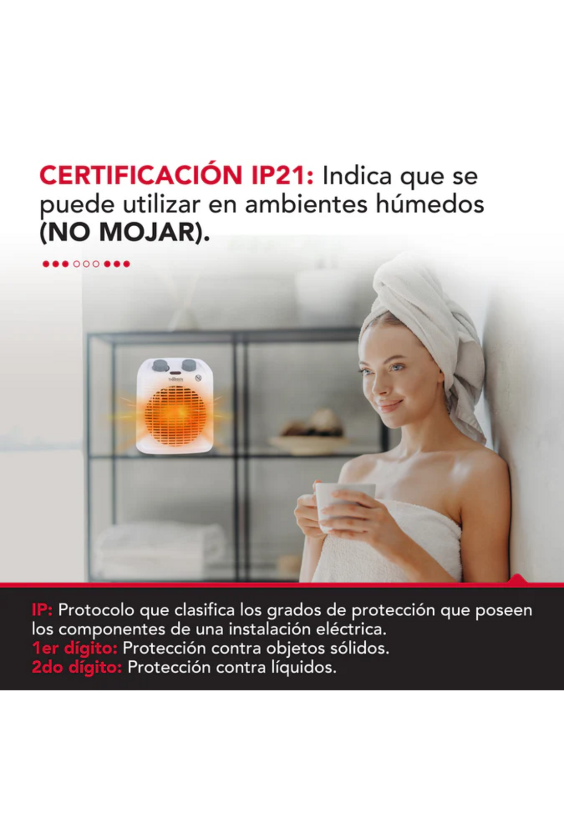 Calefactor Electrico Thorben Thor FH 2000 2000W IP21 Baño-3
