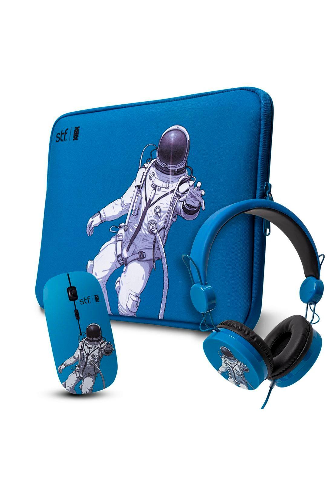 Pack  3 En 1 STF Funda 14 Audifono Mouse Astronauta-0