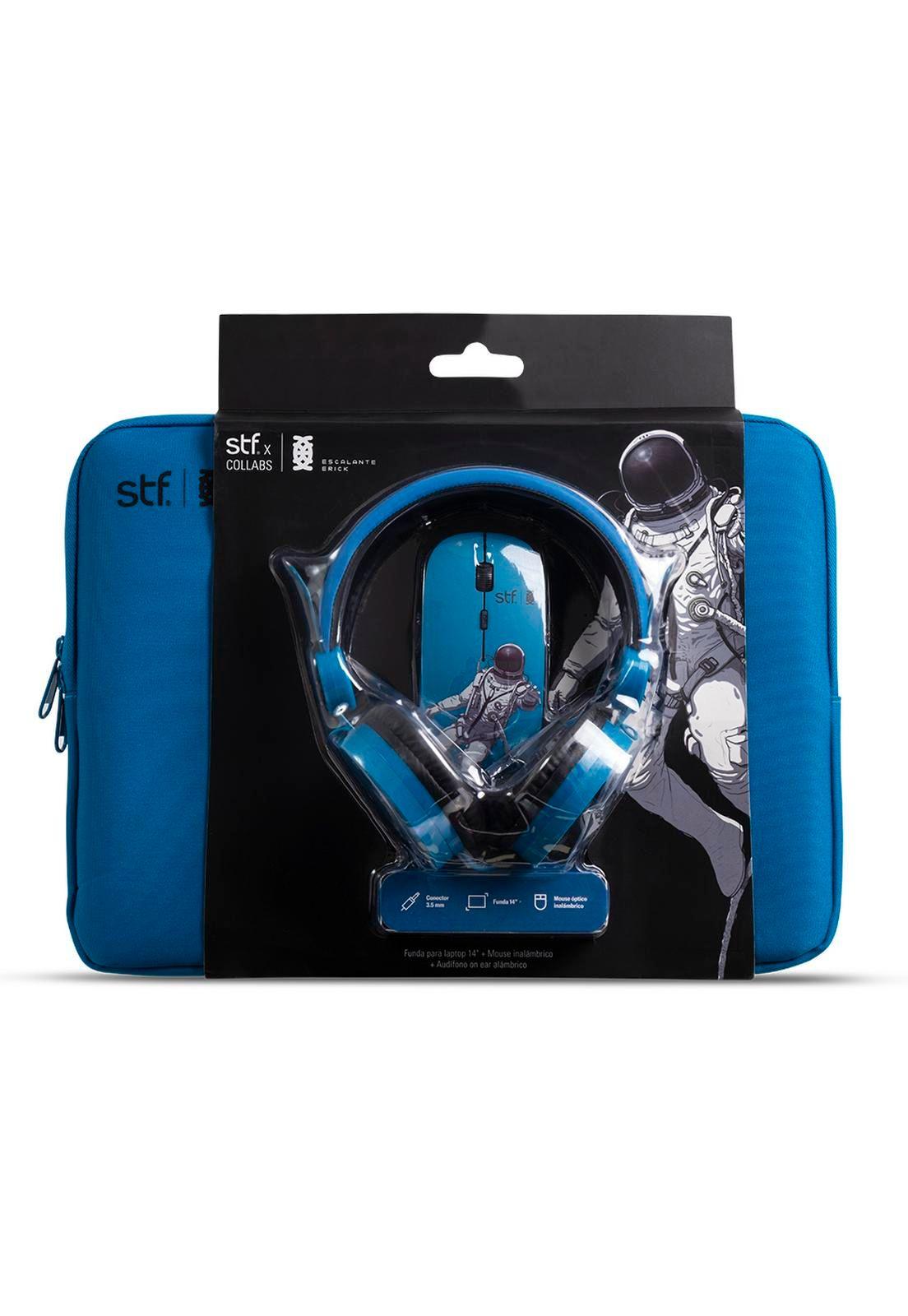 Pack  3 En 1 STF Funda 14 Audifono Mouse Astronauta-4