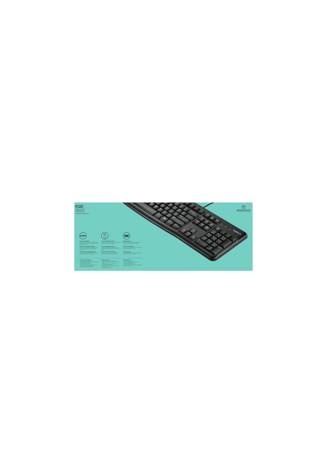 Teclado Logitech USB Estandar para Computadora K120-3