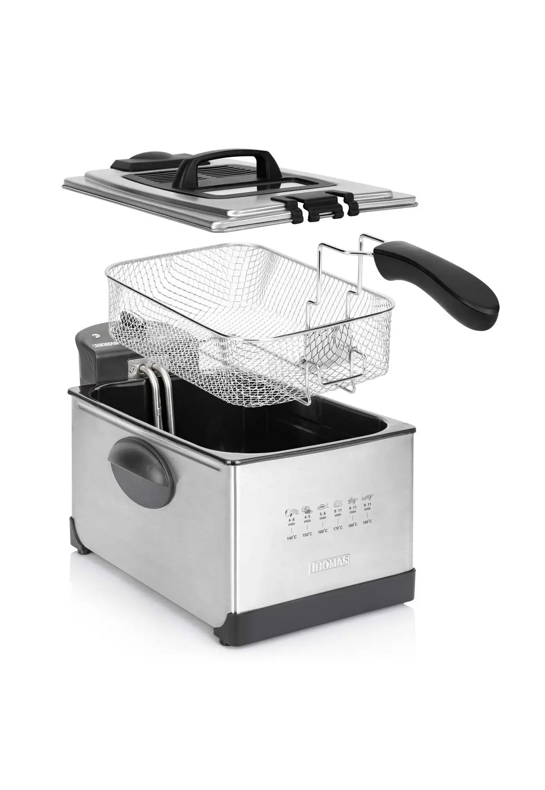 Freidora Aceite Thomas 5 Litros 1950W Rápida Inox 190C-5