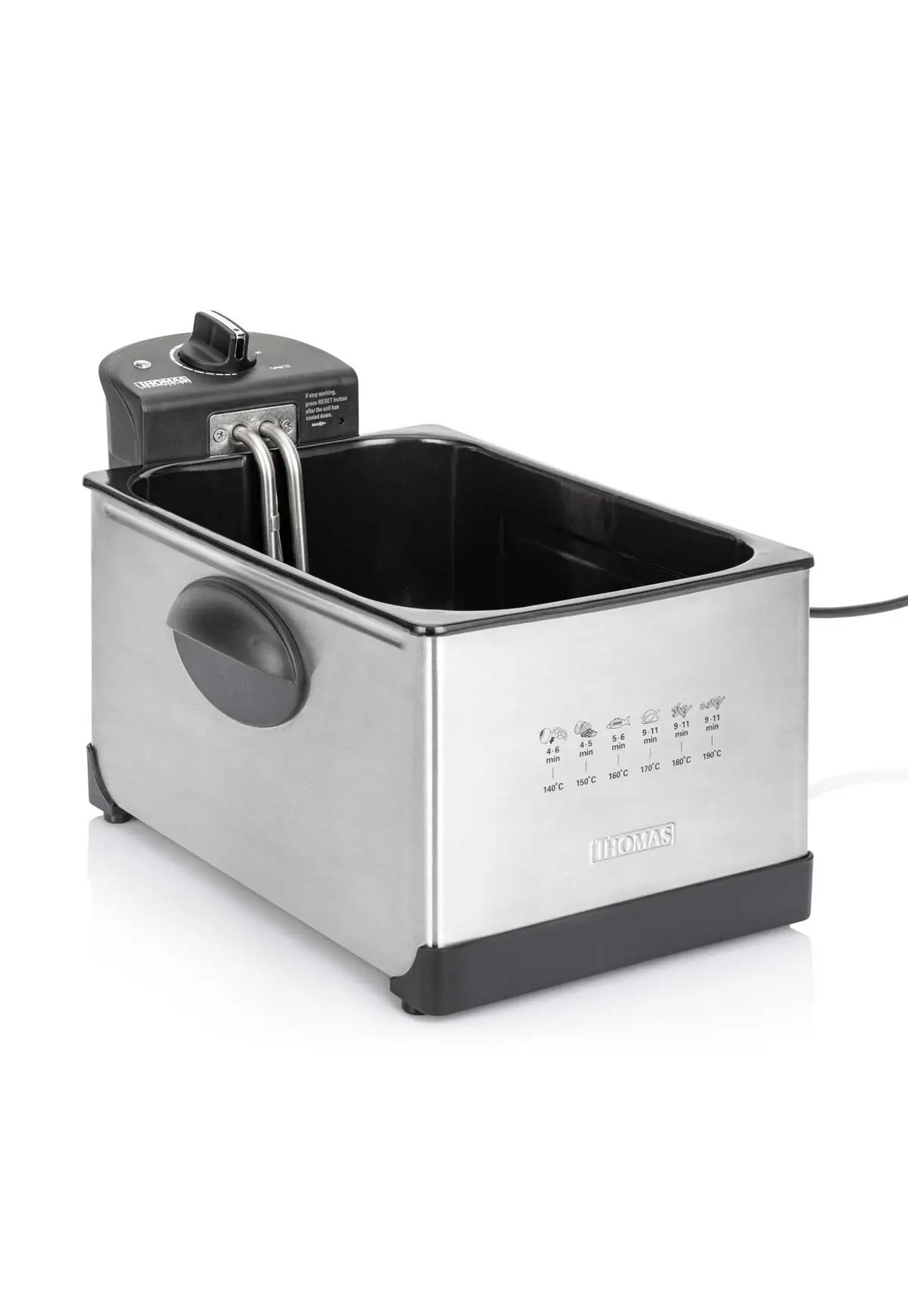 Freidora Aceite Thomas 5 Litros 1950W Rápida Inox 190C-6