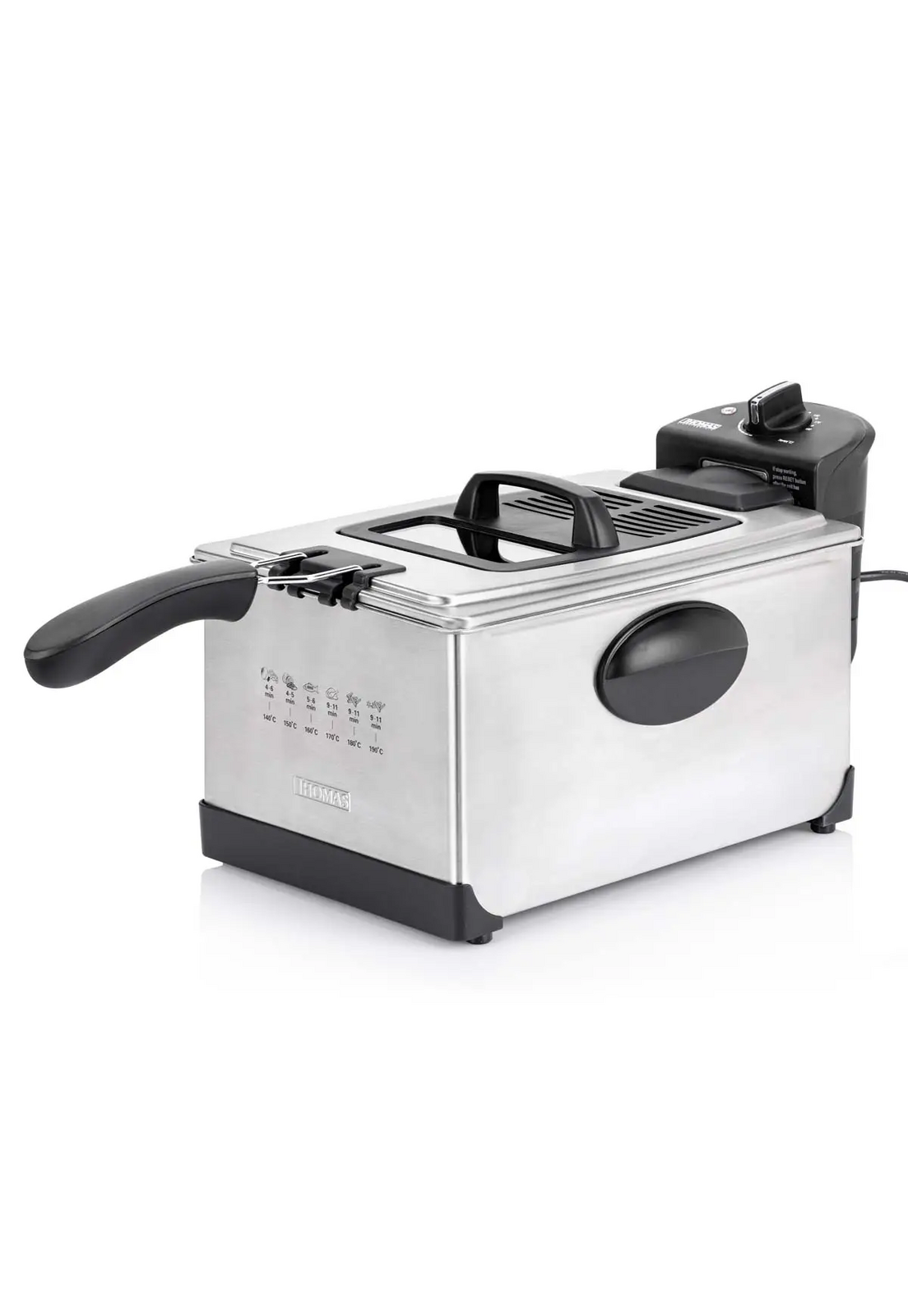 Freidora Aceite Thomas 5 Litros 1950W Rápida Inox 190C-8