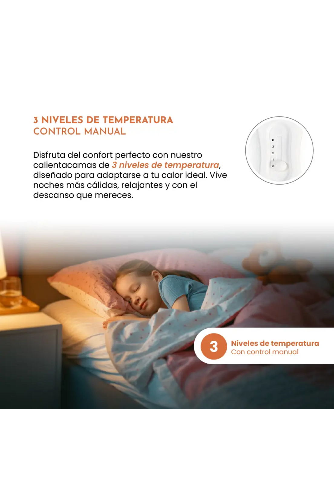 Calienta Cama Siegen 1 Plaza 60 W Lavable 3 Temp SG-5010-4