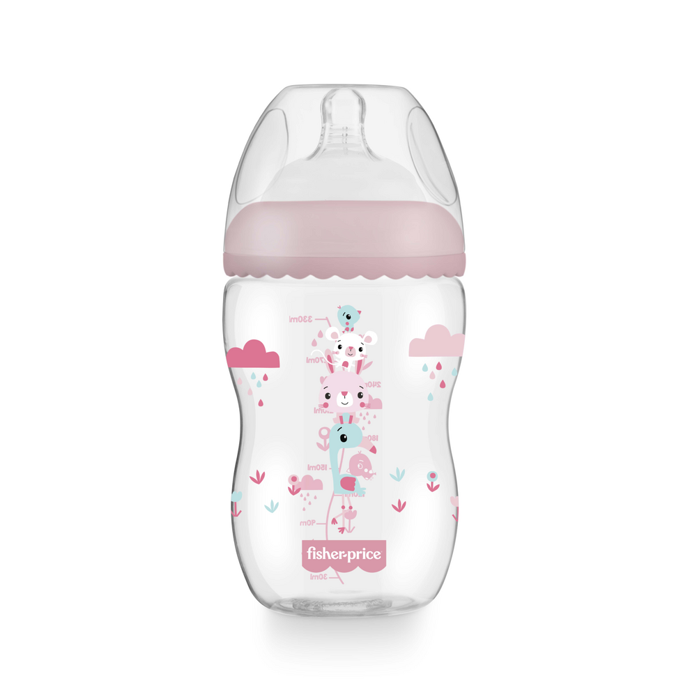 Mamadera  Fisher Price First Moments Boca Ancha 330 ml Rosa-0