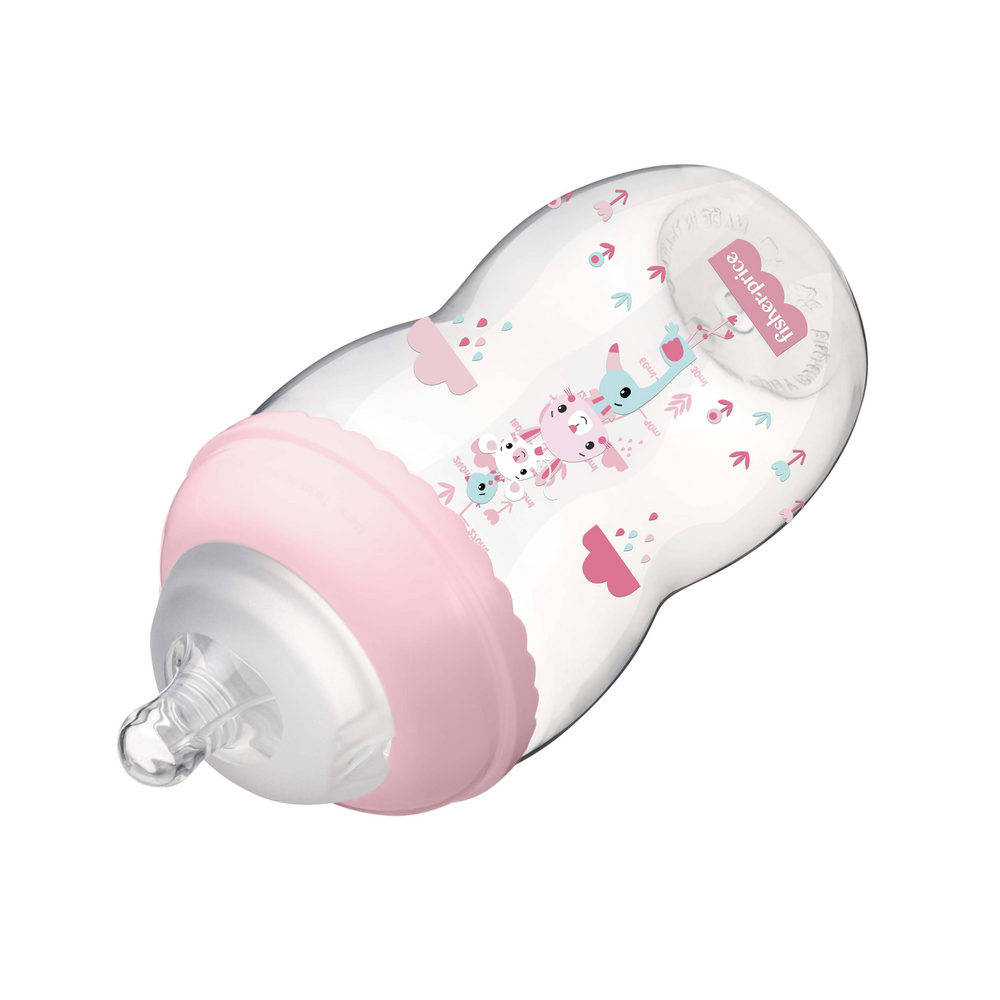 Mamadera  Fisher Price First Moments Boca Ancha 330 ml Rosa-2