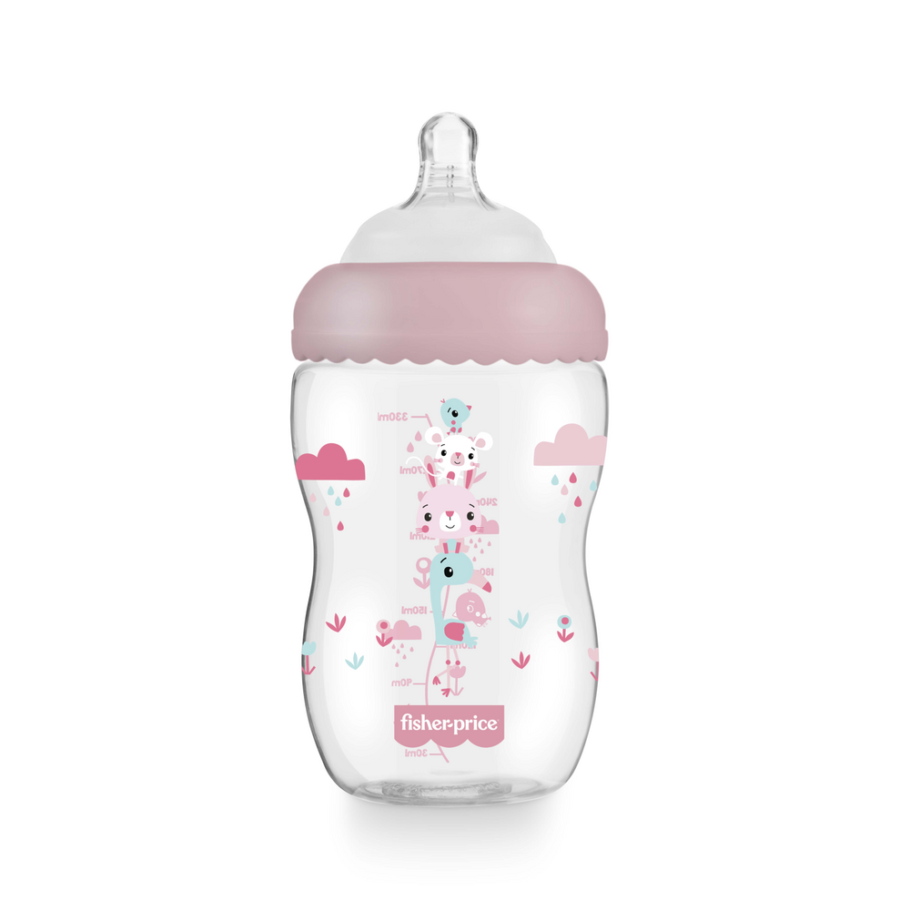 Mamadera  Fisher Price First Moments Boca Ancha 330 ml Rosa-3