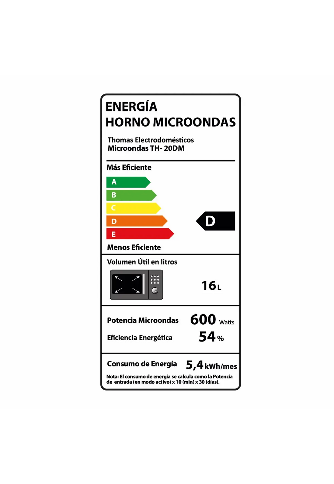 Microondas Thomas Digital Compacto 20 Litros 800W TH20DM-3