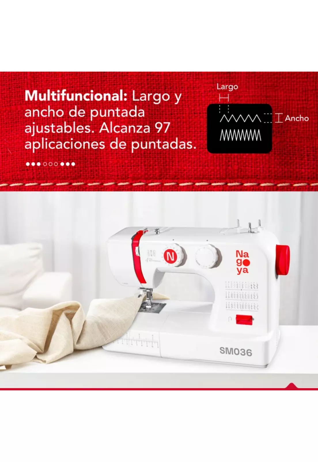 Máquina Coser Nagoya SM036 36 Puntadas Enhebrador Automático-4